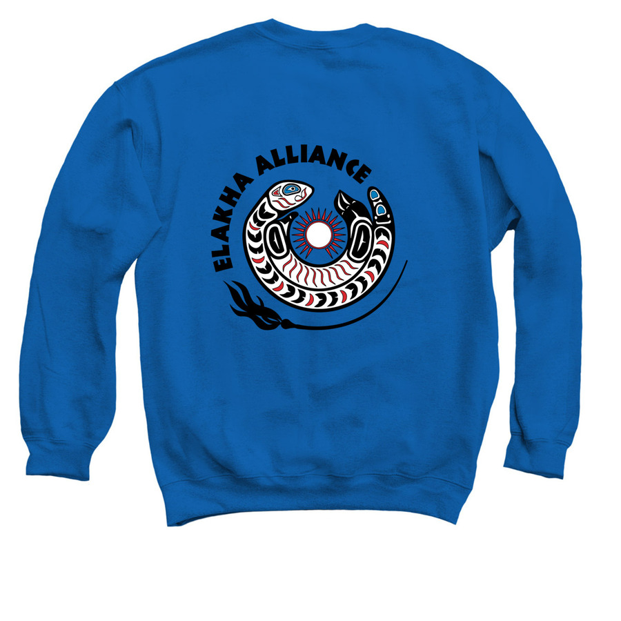 Elakha Alliance Sweatshirts, a Royal Blue Crewneck Sweatshirt (back-view)