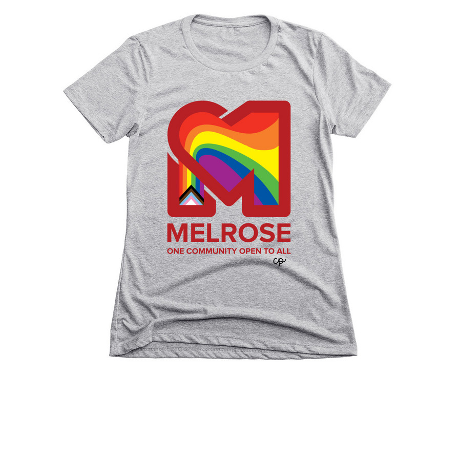Melrose Pride 2024 | Waves Logo&nbsp;, a Dark Heather Grey Women's Slim Fit Tee