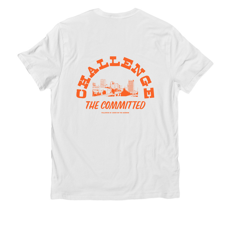 Engage, a Bright White Allmade Organic Cotton Unisex Tee (back-view)