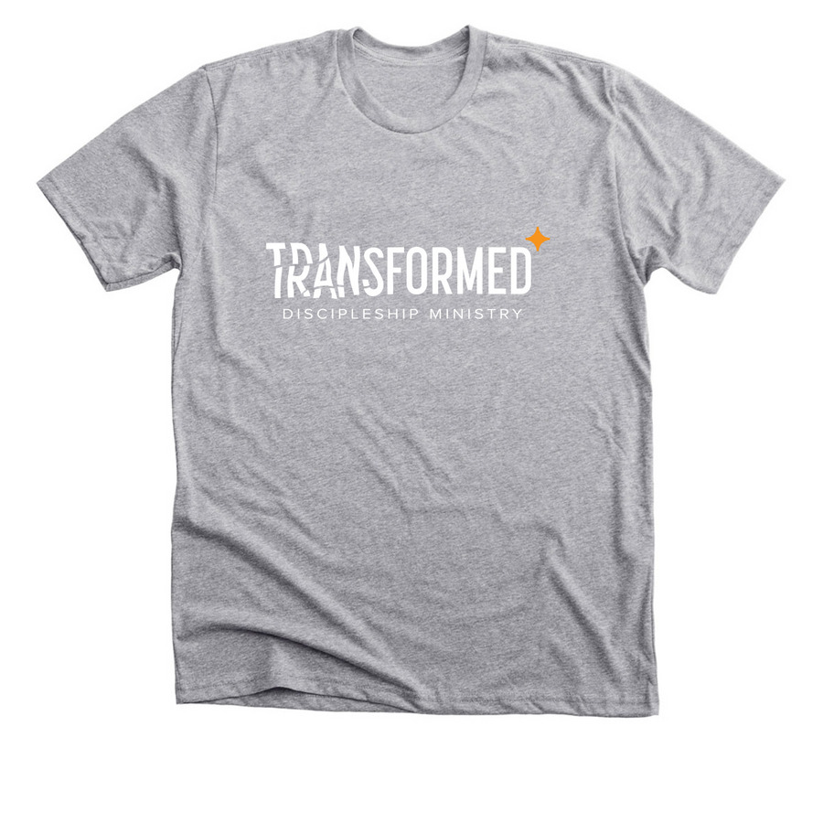 Support Transformed Lives One Shirt at a Time, a Athletic Heather Premium Unisex Tee