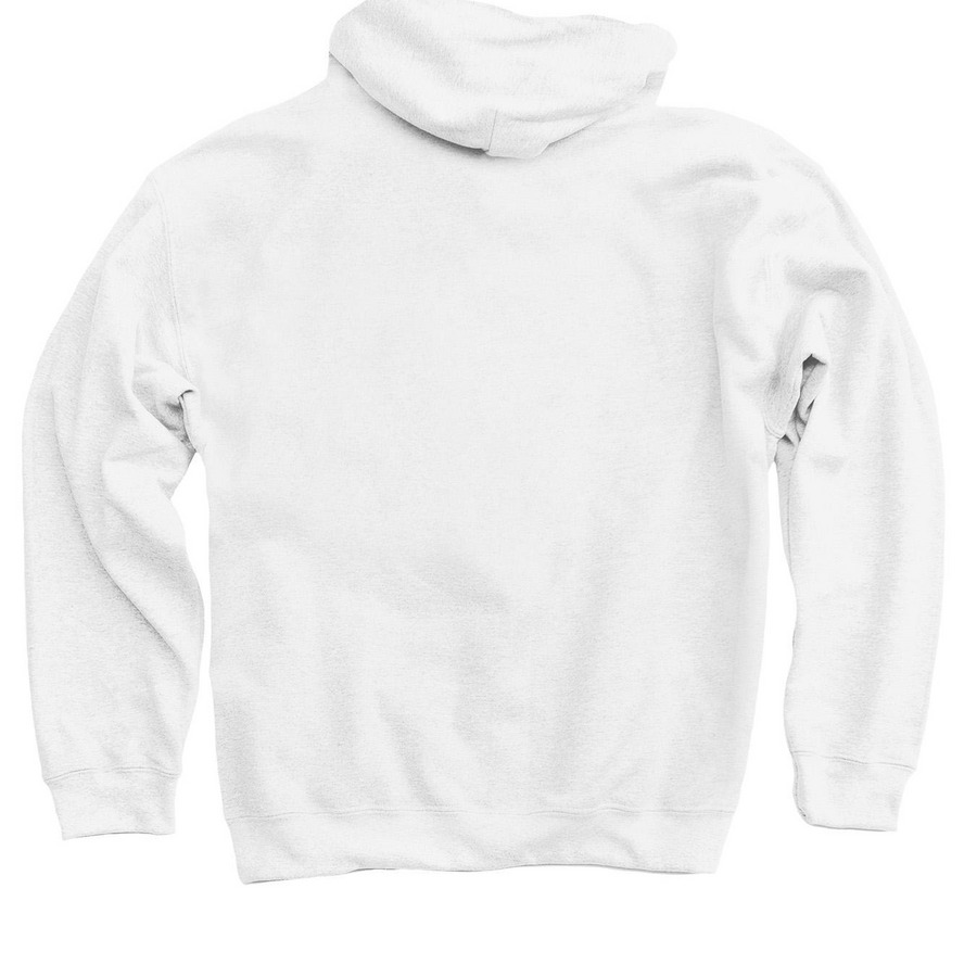 White Classic Hoodie, a White Pullover Hoodie (back-view)