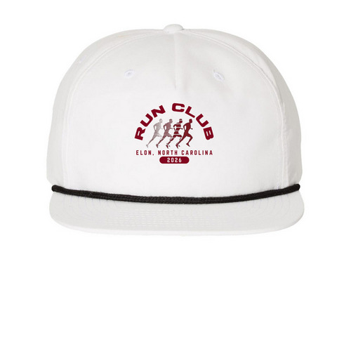 Run Club Hats, a White/ Black Printed Umpqua Snapback Cap