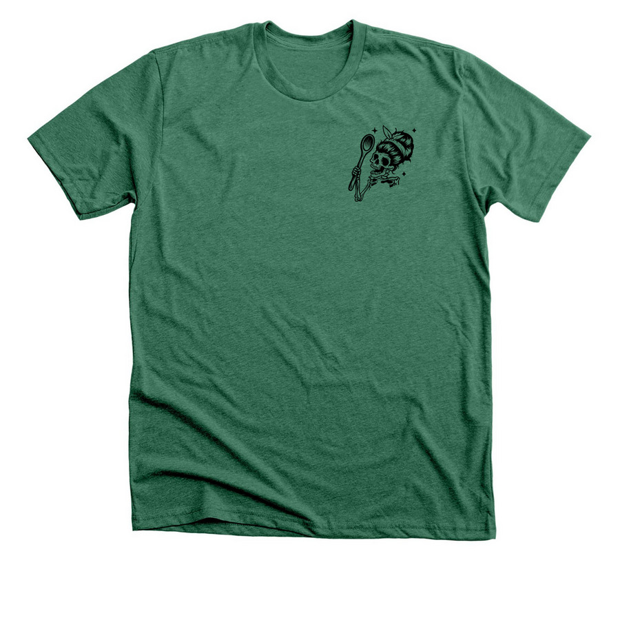 Pot-Stirring Expert Reporting for Duty, a Heather Grass Green Premium Unisex Tee