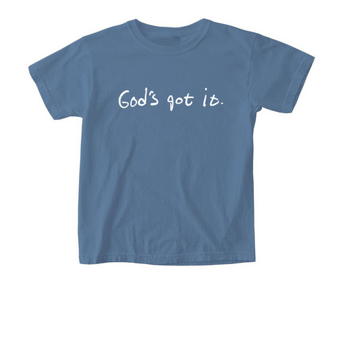 God's got it. - Zach's handwriting youth, a Blue Jean Comfort Colors Youth Tee
