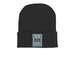 Juno, a Black Printed Cuffed Beanie