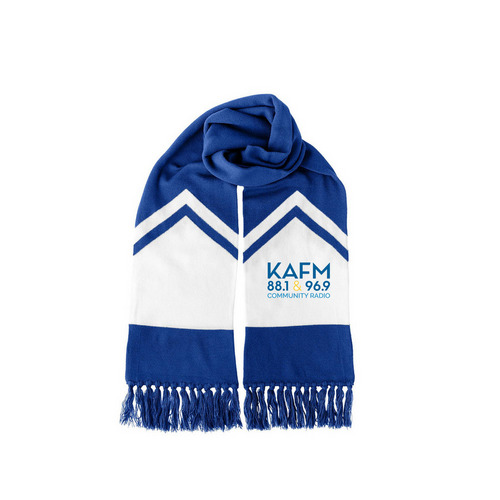 KAFM Scarf, a True Royal/ White True Royal/ White