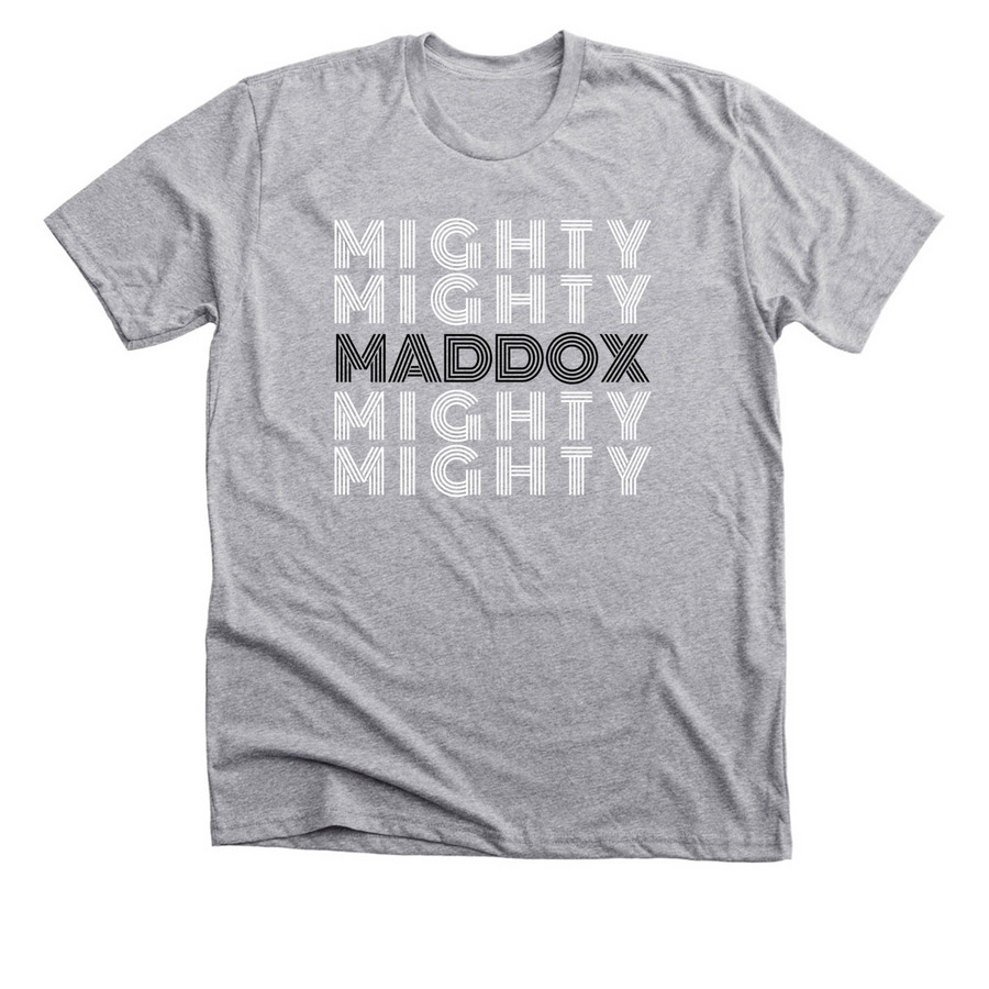 Mighty Mighty Maddox Logo, a Athletic Heather Premium Unisex Tee