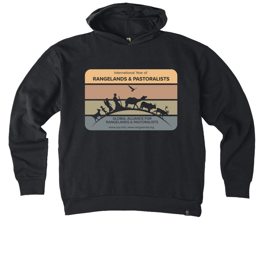 Supporting Rangelands & Pastoralists!, a Black Reclaimist Pullover Hoodie