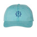 School Hat, a Aqua Printed Pigment Dye Baseball Cap