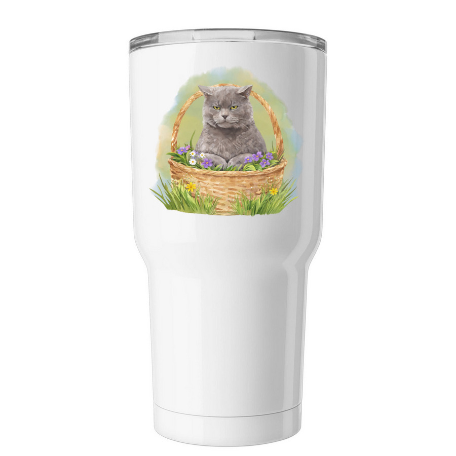 Spring Grey Grey, a White Insulated Tumbler