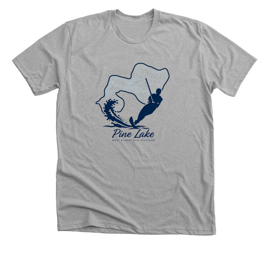 Pine Lake Skiing, a Athletic Heather Premium Unisex Tee