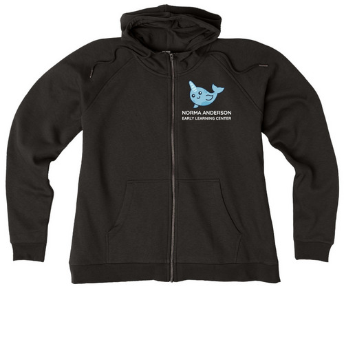 Women's Hoodie Options, a Deep Black Allmade Women?s Organic CVC Zip-Up Hoodie