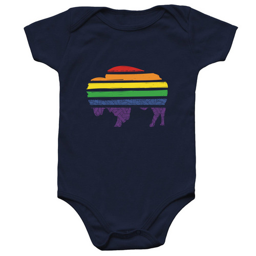 Rainbow Bison | Infant Onesie, a Navy Infant Onesie