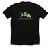 A camping we will go..., a Solid Black Blend Premium Unisex Tee (back-view)