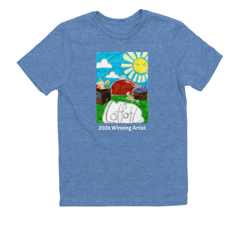 LotFotL Community Farm 2026 Design Winner!, a Azure Blue Allmade Youth Eco Triblend Tee