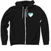 HART White Cat Logo, a Black Zip Up Hoodie