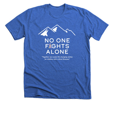 No One Fights Alone - BC & MAW, a Heather True Royal Premium Unisex Tee