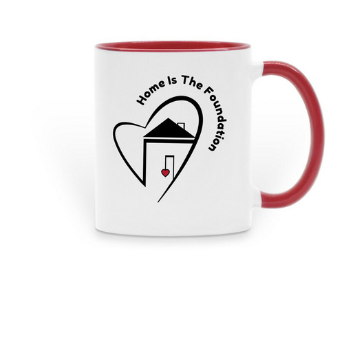 Heart Mugs, a Red Two-Tone Ceramic Mug