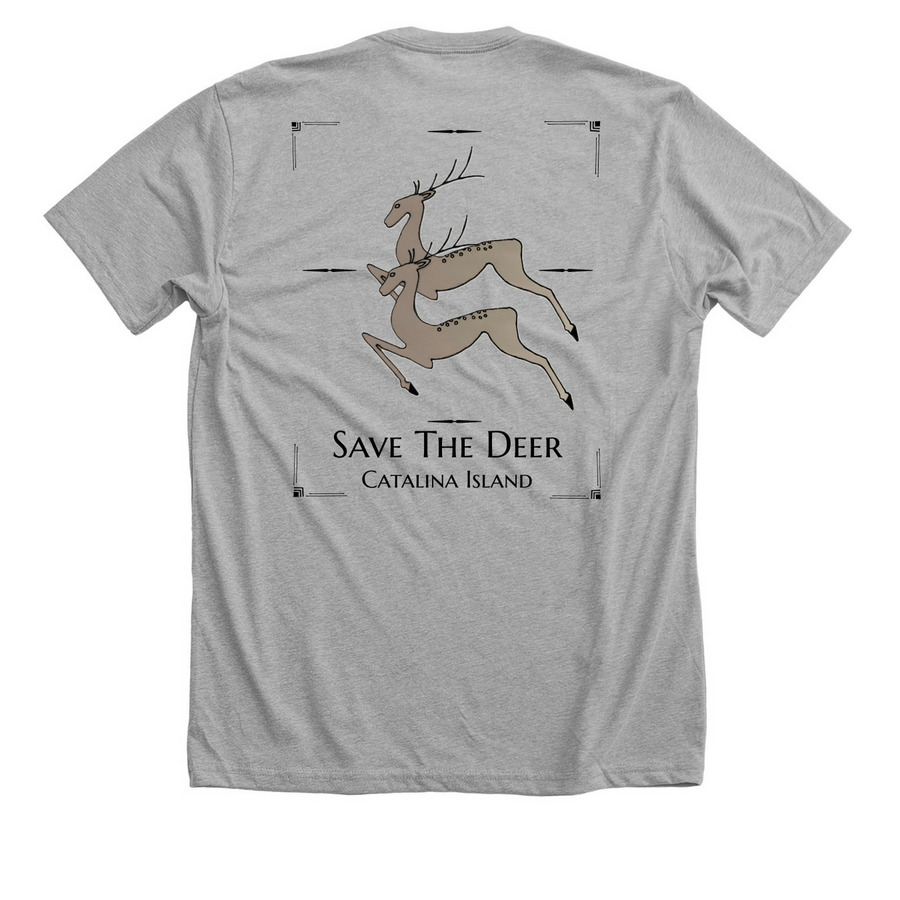 Coalition to Save Catalina Island Deer, a Athletic Heather Premium Unisex Tee (back-view)