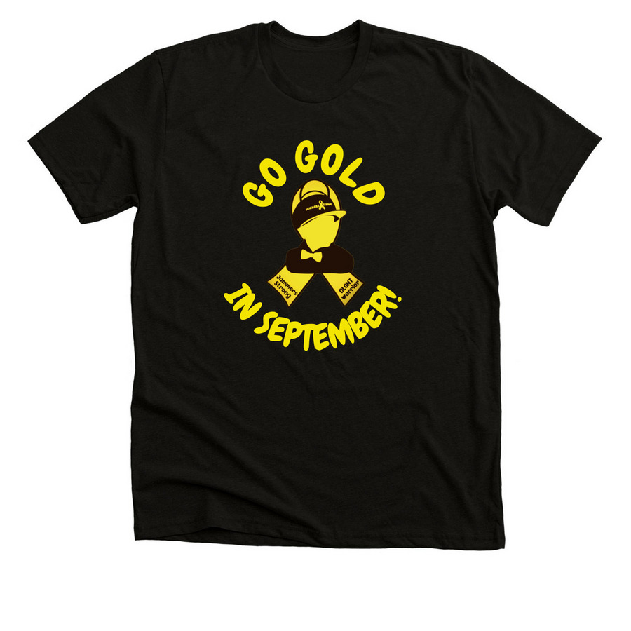 GO GOLD IN SEPTEMBER&nbsp;, a Solid Black Blend Premium Unisex Tee