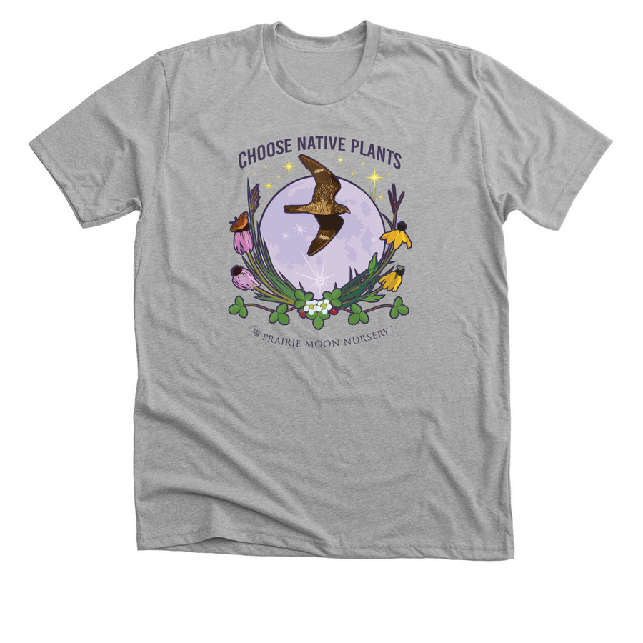Choose Native Plants: Moon & Hawk (color), a Athletic Heather Premium Unisex Tee