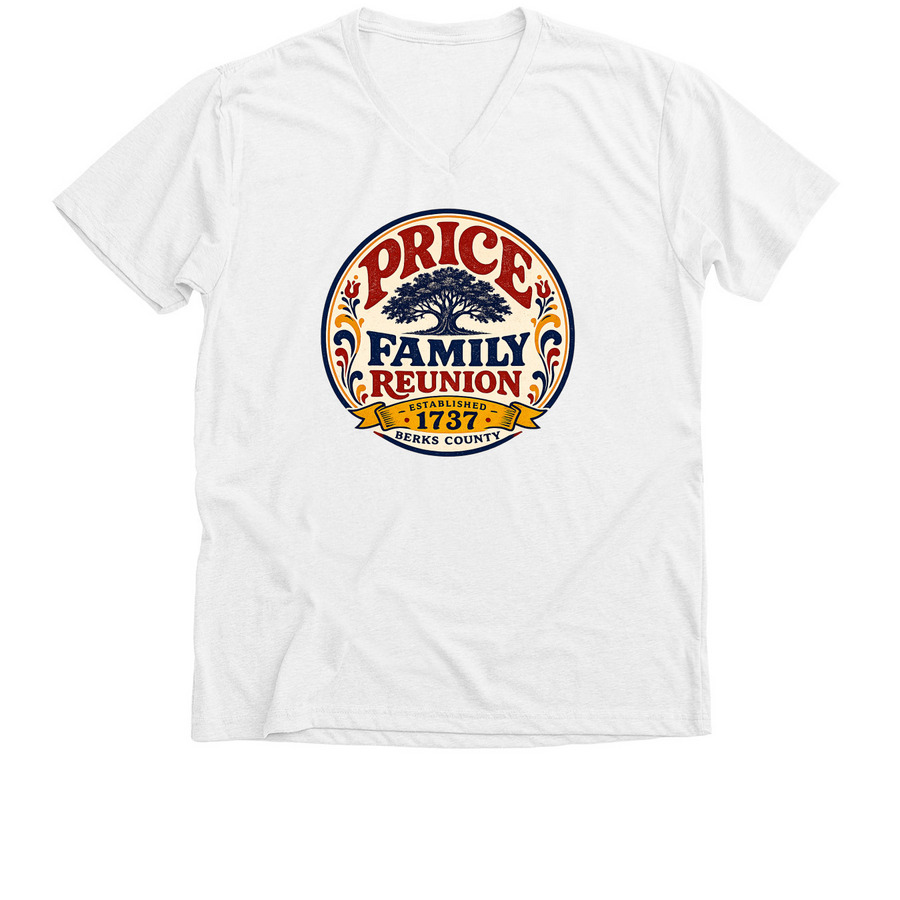 Price Family Reunion, a Solid White Blend Premium V-Neck Tee