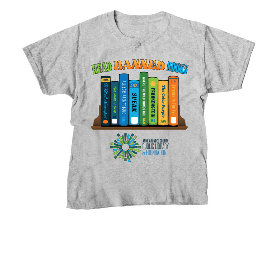 Read Banned Books T-Shirt, a Sport Grey Youth Unisex Tee