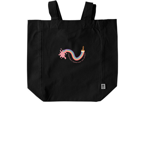 Supporting Tiny Artists - BAG, a Black Recycled Cotton Tote Bag