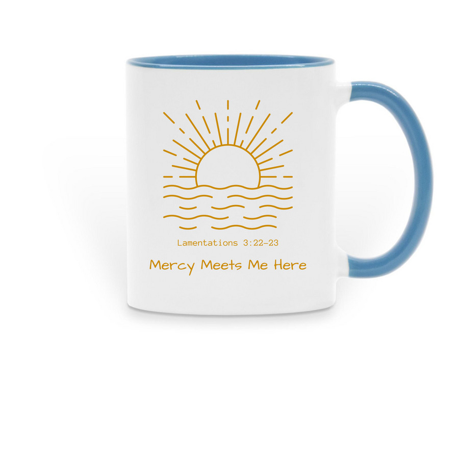 Sunrise Mug, a Light Blue Two-Tone Ceramic Mug