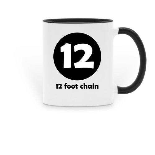 12footchain logo mug, a Black Two-Tone Ceramic Mug