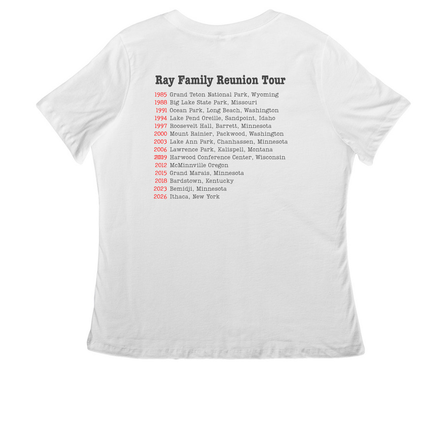 V-Neck two-sided White, a White Women's Relaxed V-Neck Tee (back-view)