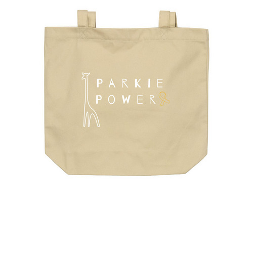Parkie Power, a Oyster Organic Cotton Tote Bag