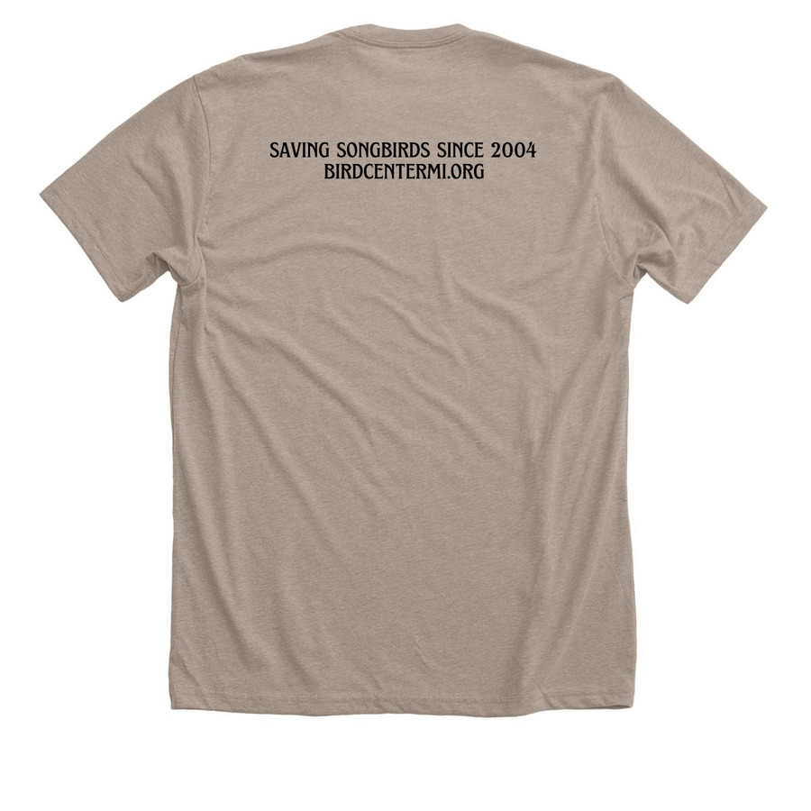 Teal Bird, a Heather Stone Premium Unisex Tee (back-view)