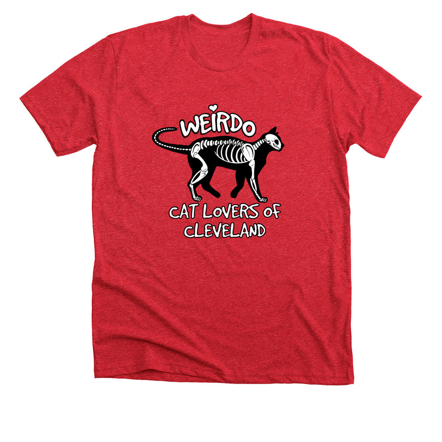 Weirdo Skelecat&nbsp;, a Heather Red Premium Unisex Tee