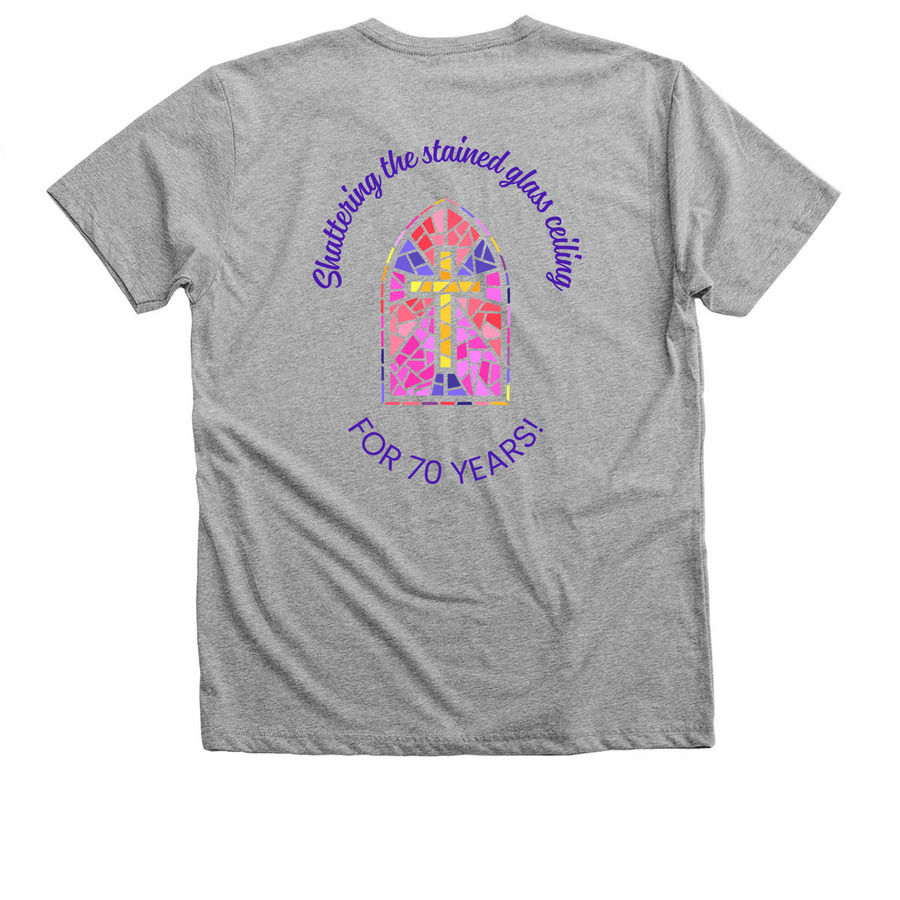 Ohio UM Clergywomen, a Athletic Heather Premium V-Neck Tee (back-view)
