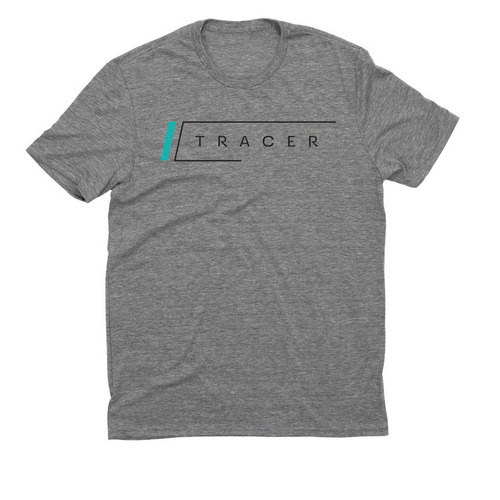 The Tracer Tee - Black, a Aluminum Grey Allmade Eco Triblend Unisex Tee