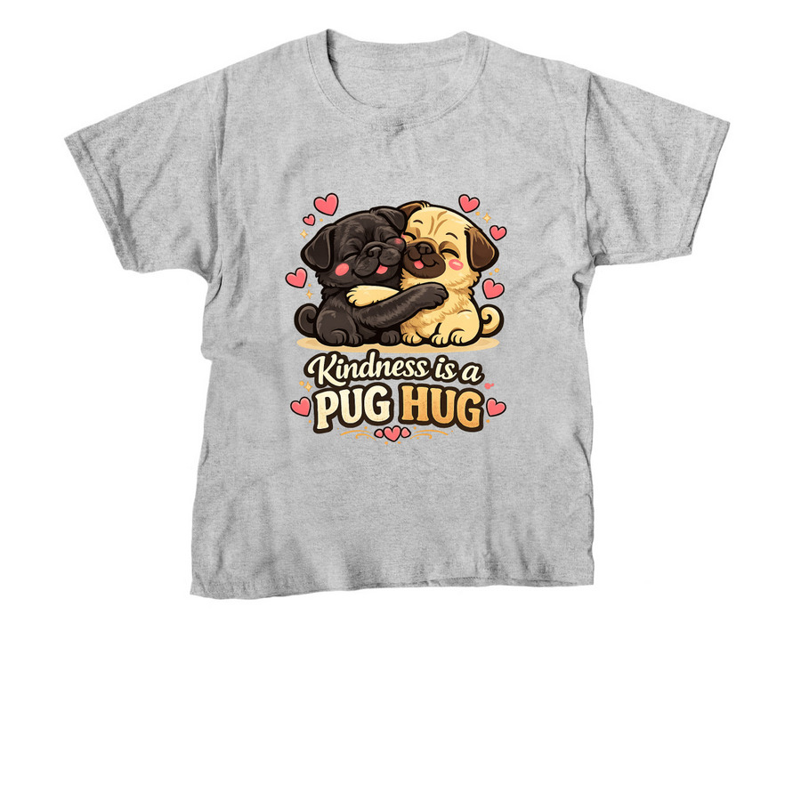 Pug Hug, a Sport Grey Youth Unisex Tee