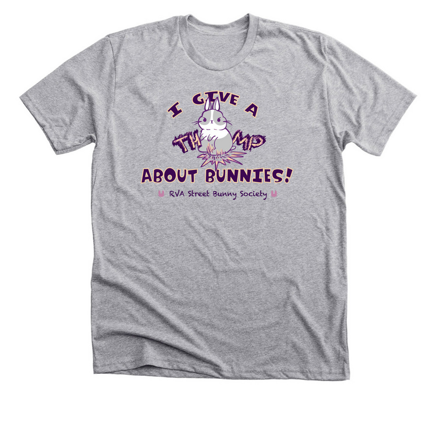 Give A THUMP About Bunnies!, a Athletic Heather Premium Unisex Tee