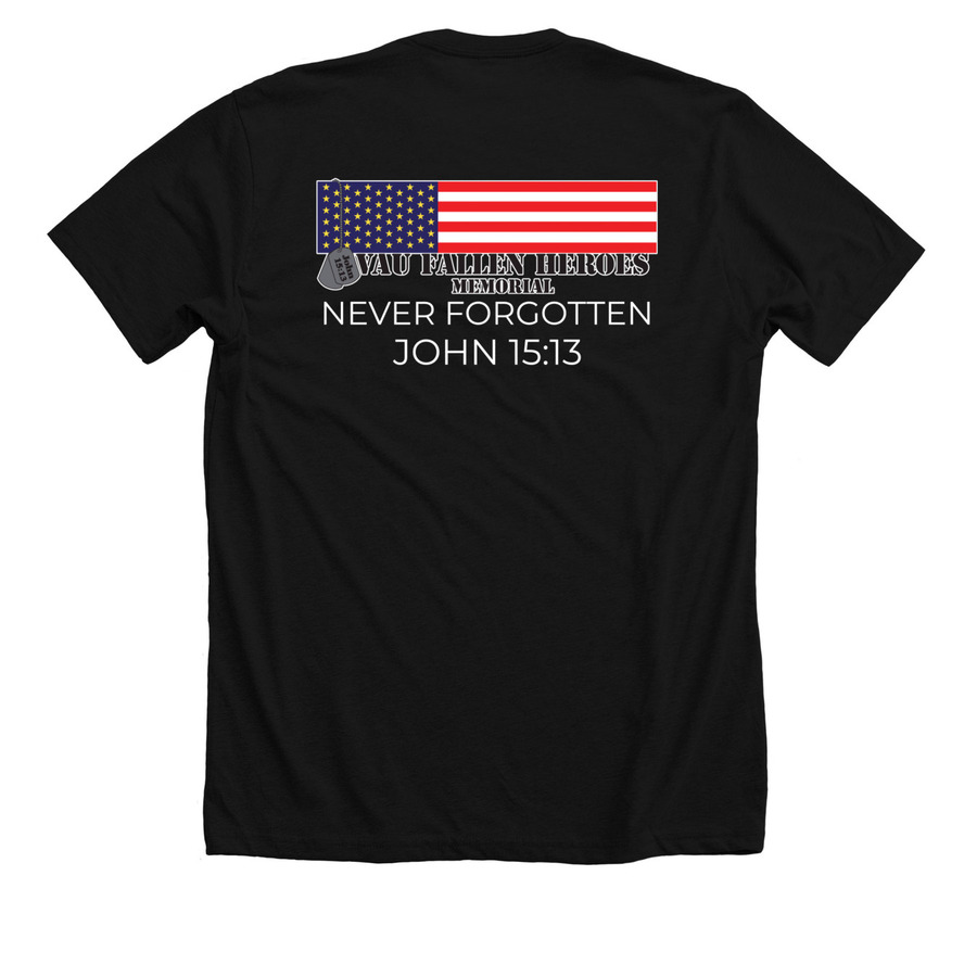 VAU Fallen Heroes Memorial&nbsp;, a Solid Black Blend Premium Unisex Tee (back-view)