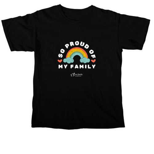 SO PROUD OF MY FAMILY ?, a Black Comfort Colors Unisex Tee
