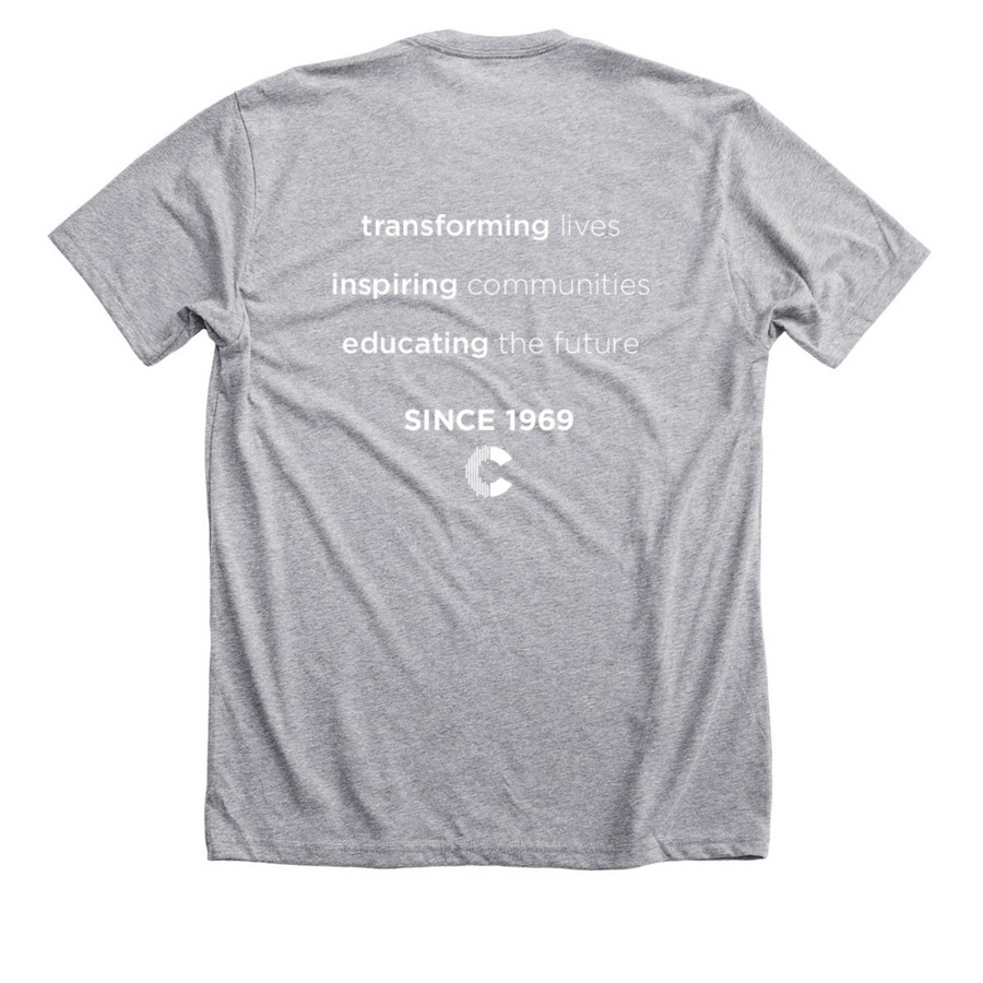 Classic Canterbury Voices Apparel, a Athletic Heather Premium Unisex Tee (back-view)