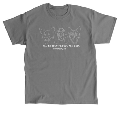 All My Best Friends Are Dogs Tee, a Charcoal Classic Unisex Tee