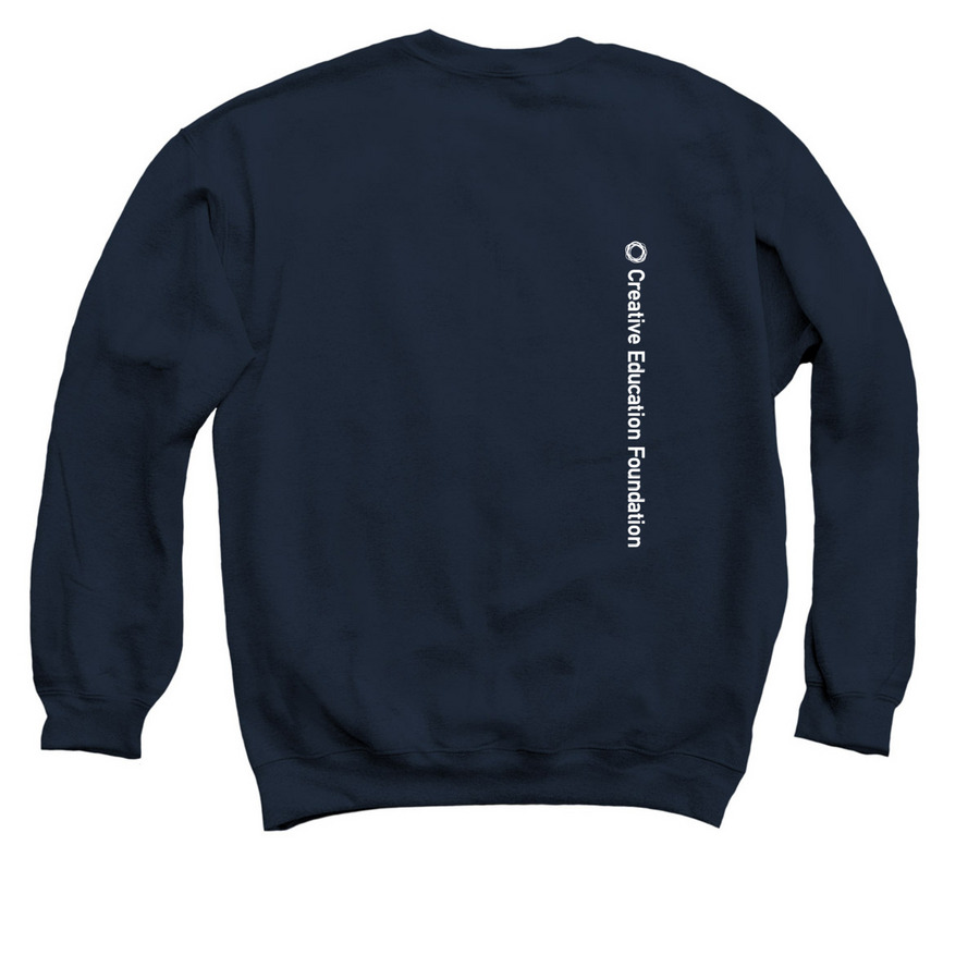 yes, and..., a Navy Crewneck Sweatshirt (back-view)