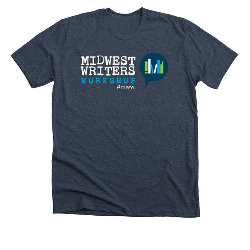 Midwest Writers, a Heather Midnight Navy Premium Unisex Tee