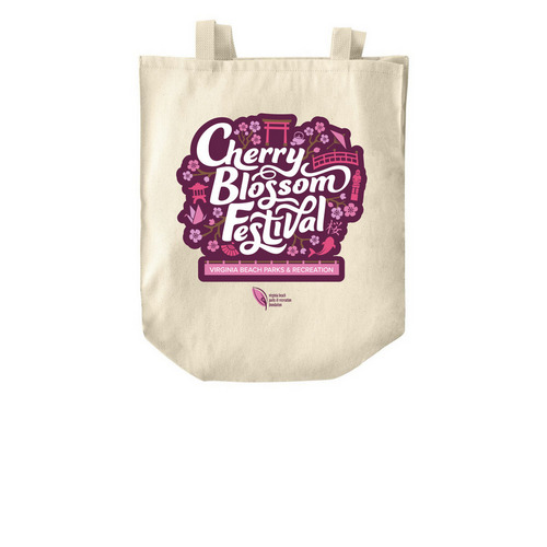 Cherry Blossom Festival Tote, a Natural Over-the-Shoulder Shopping Tote Bag