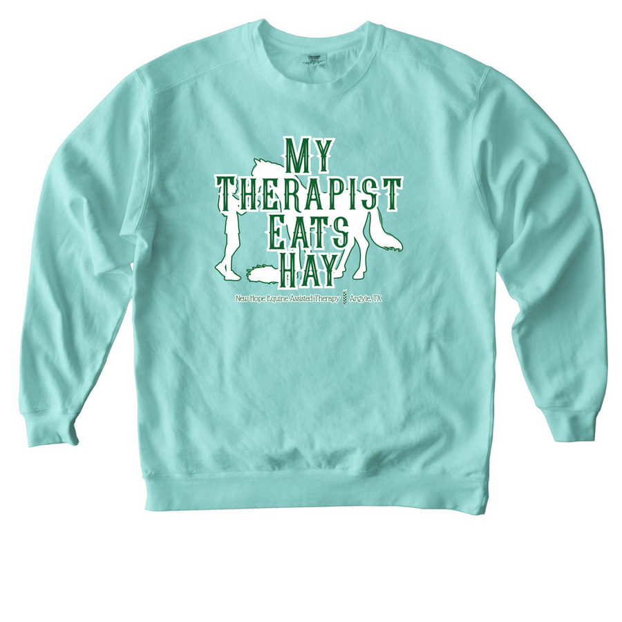 Equine Therapist Classic Collection- Style 1, a Chalky Mint Comfort Colors Crewneck Sweatshirt