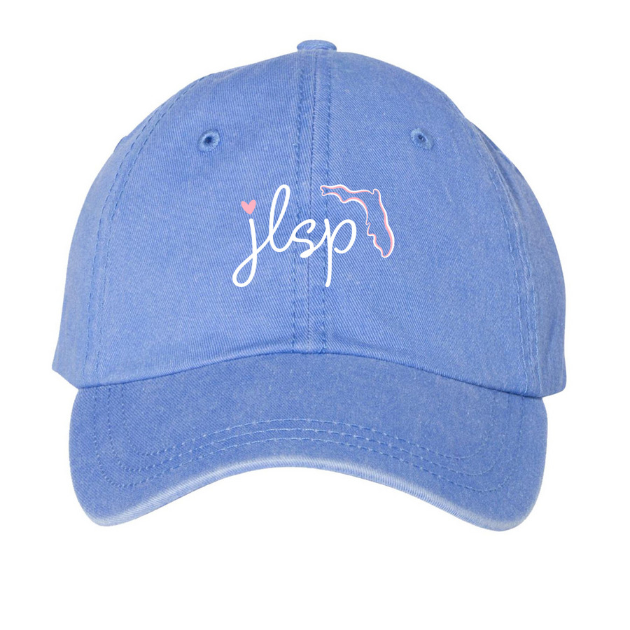 JLSP Florida Love Hat, a Periwinkle Printed Pigment Dye Baseball Cap