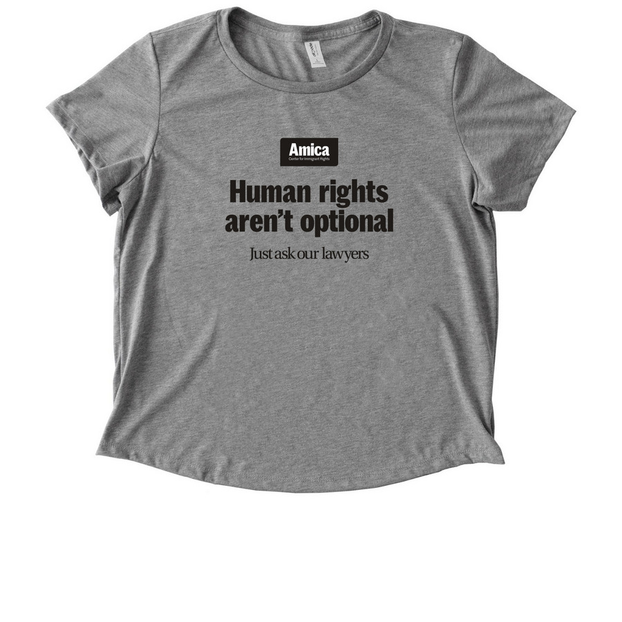 Human rights aren't optional, a Aluminum Grey Allmade Eco Triblend Women?s Scoop Neck Tee
