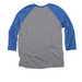 Ginger the GENX DJ, a Vintage Royal and Premium Heather 3/4 Sleeve Baseball Tee (back-view)