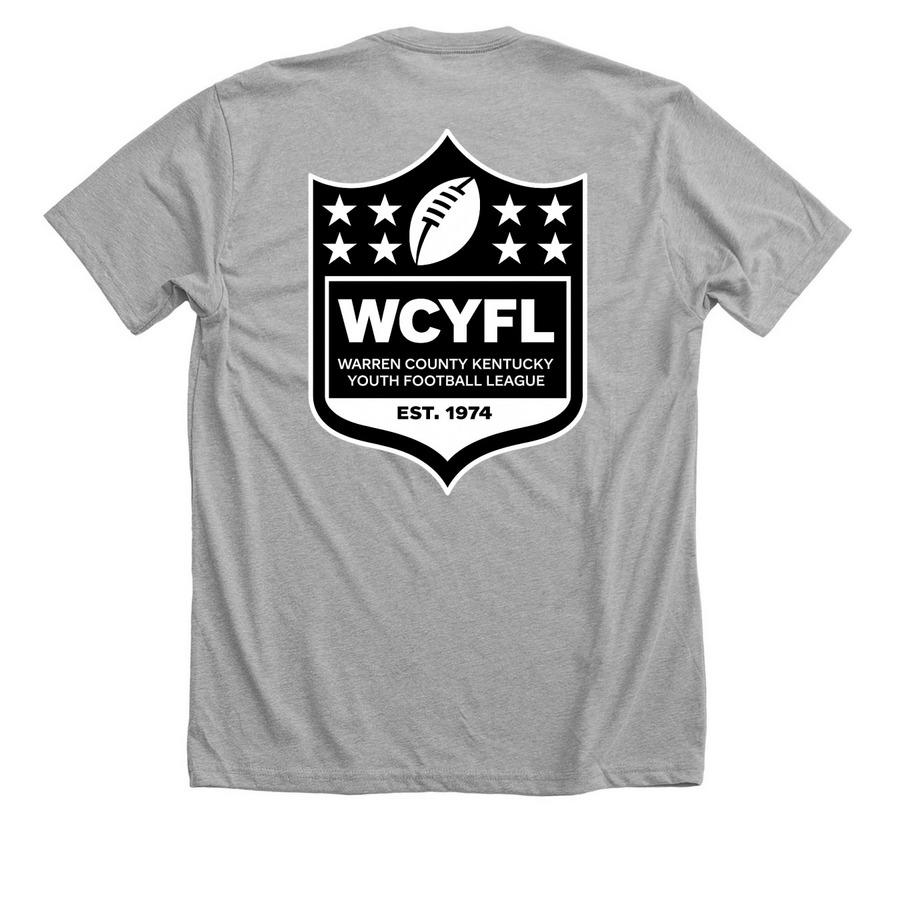 WCYFL&nbsp;, a Athletic Heather Premium Unisex Tee (back-view)